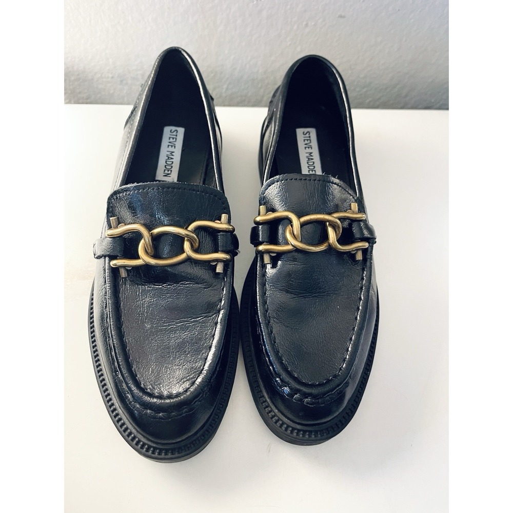 Women's STEVE MADDEN Karmine Loafer Slip On Patent Leather SIZE 8.5